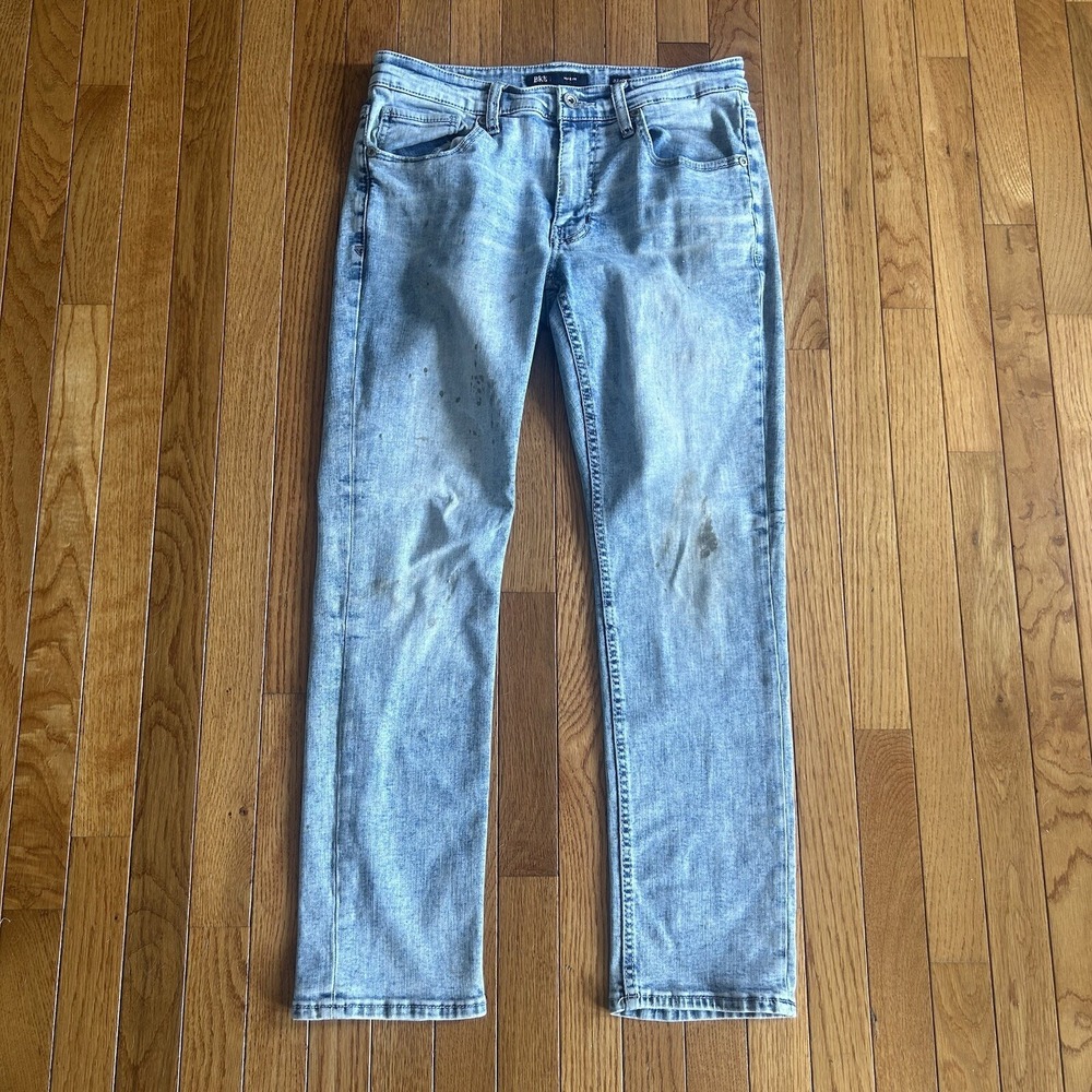 BKE Mason Jeans Mens 32x30 (Actual 32x29) Light Blue Straight Stretch FLAWS